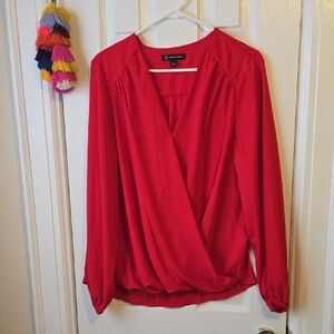 Inc Elegant Red Women's Chiffon Blouse